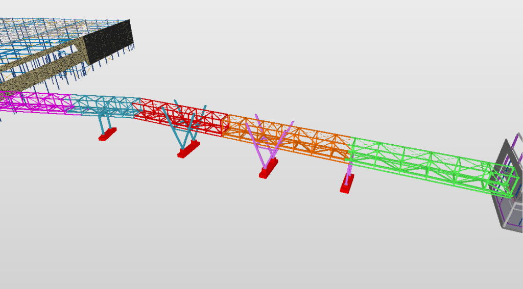 Visualisatie 3D model totaal view staal logistieke luchtbrug mega distributiecentrum vidaXL