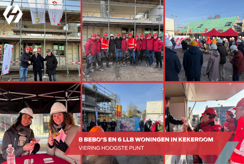 8 bebo's en 6 LLB woningen in Kekerdom viering hoogste punt Van der Heijden bouw en ontwikkeling en Oosterpoort
